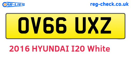 OV66UXZ are the vehicle registration plates.