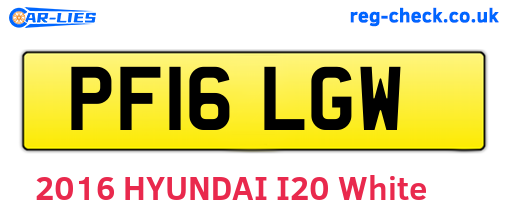 PF16LGW are the vehicle registration plates.