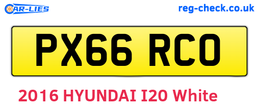 PX66RCO are the vehicle registration plates.