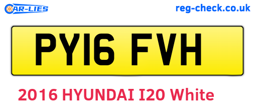 PY16FVH are the vehicle registration plates.