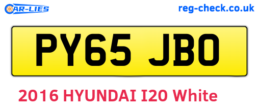 PY65JBO are the vehicle registration plates.