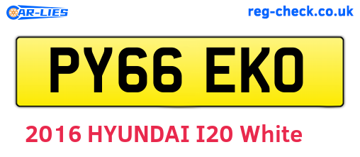 PY66EKO are the vehicle registration plates.