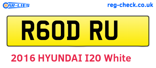 R60DRU are the vehicle registration plates.