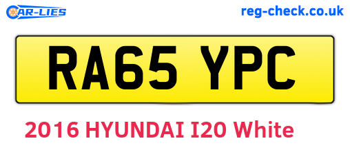 RA65YPC are the vehicle registration plates.