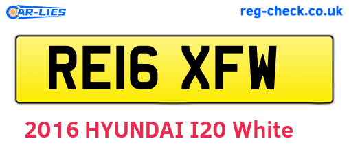RE16XFW are the vehicle registration plates.