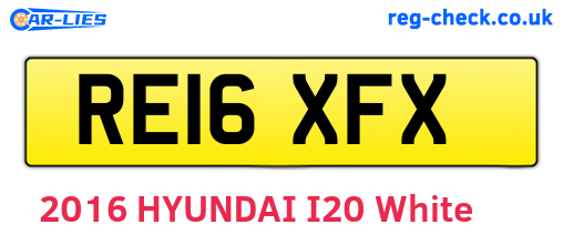 RE16XFX are the vehicle registration plates.