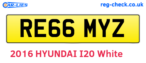 RE66MYZ are the vehicle registration plates.