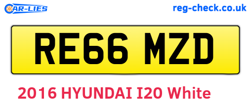 RE66MZD are the vehicle registration plates.