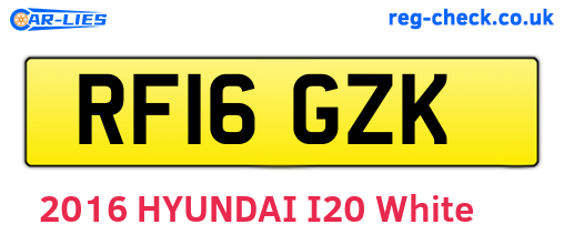 RF16GZK are the vehicle registration plates.