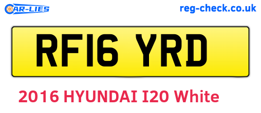 RF16YRD are the vehicle registration plates.