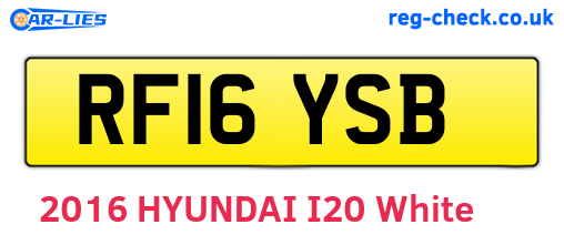 RF16YSB are the vehicle registration plates.