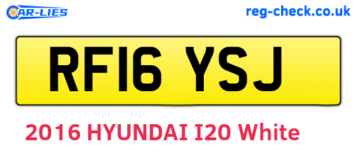RF16YSJ are the vehicle registration plates.