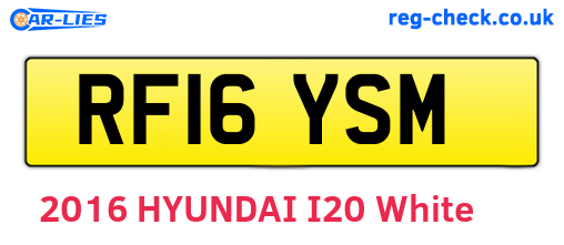 RF16YSM are the vehicle registration plates.