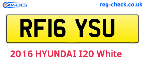 RF16YSU are the vehicle registration plates.