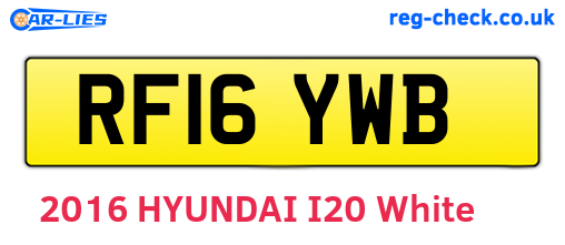RF16YWB are the vehicle registration plates.