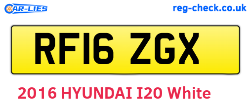RF16ZGX are the vehicle registration plates.