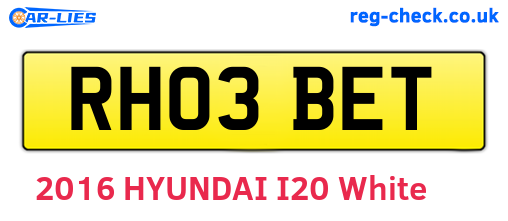 RH03BET are the vehicle registration plates.
