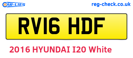 RV16HDF are the vehicle registration plates.