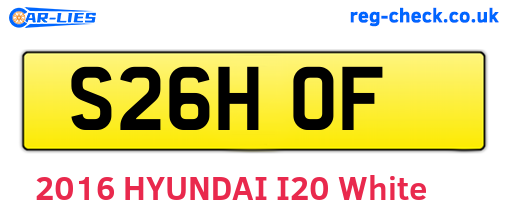 S26HOF are the vehicle registration plates.