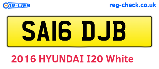 SA16DJB are the vehicle registration plates.