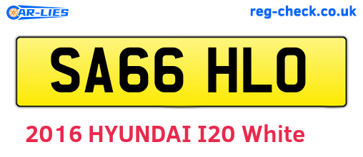 SA66HLO are the vehicle registration plates.