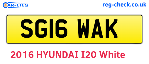 SG16WAK are the vehicle registration plates.