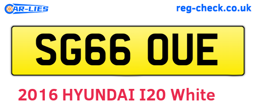 SG66OUE are the vehicle registration plates.