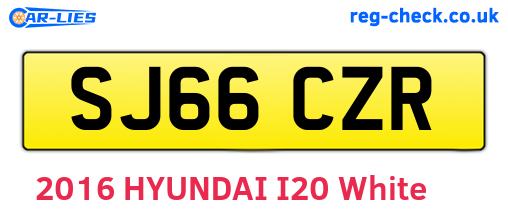 SJ66CZR are the vehicle registration plates.