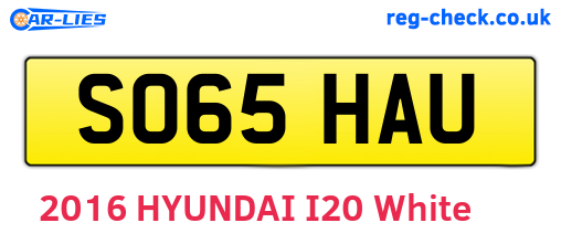 SO65HAU are the vehicle registration plates.