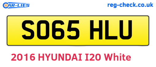 SO65HLU are the vehicle registration plates.