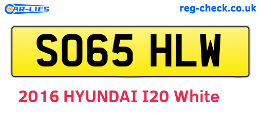 SO65HLW are the vehicle registration plates.