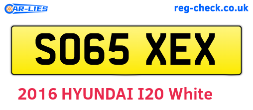 SO65XEX are the vehicle registration plates.