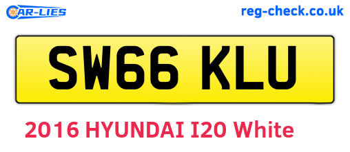 SW66KLU are the vehicle registration plates.