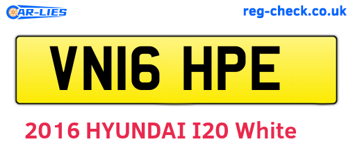 VN16HPE are the vehicle registration plates.