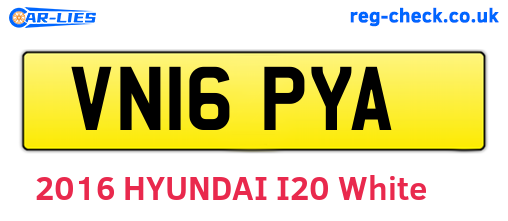 VN16PYA are the vehicle registration plates.