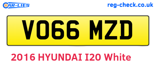VO66MZD are the vehicle registration plates.
