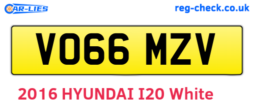 VO66MZV are the vehicle registration plates.