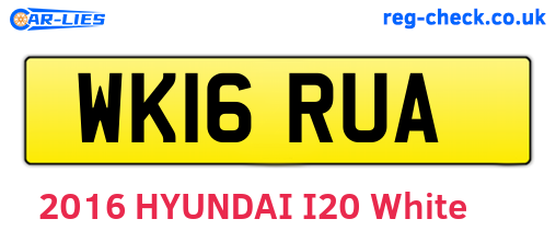 WK16RUA are the vehicle registration plates.