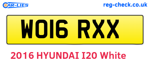 WO16RXX are the vehicle registration plates.