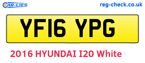 YF16YPG are the vehicle registration plates.