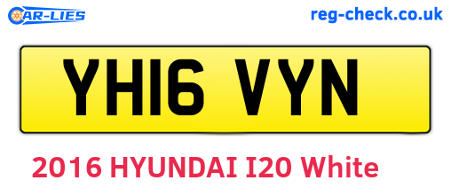 YH16VYN are the vehicle registration plates.