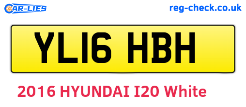 YL16HBH are the vehicle registration plates.
