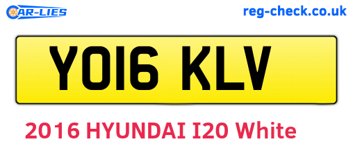 YO16KLV are the vehicle registration plates.