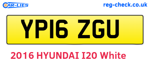 YP16ZGU are the vehicle registration plates.