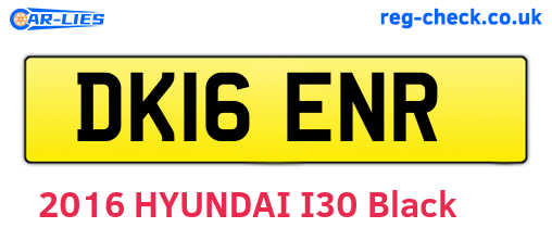 DK16ENR are the vehicle registration plates.
