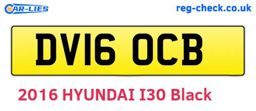 DV16OCB are the vehicle registration plates.