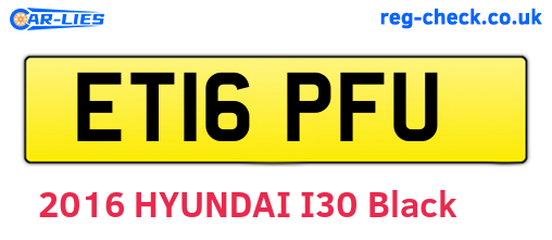 ET16PFU are the vehicle registration plates.