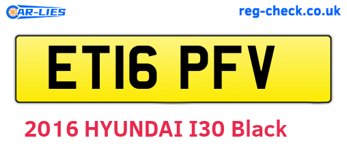 ET16PFV are the vehicle registration plates.