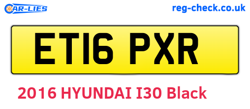 ET16PXR are the vehicle registration plates.