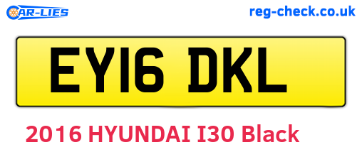EY16DKL are the vehicle registration plates.
